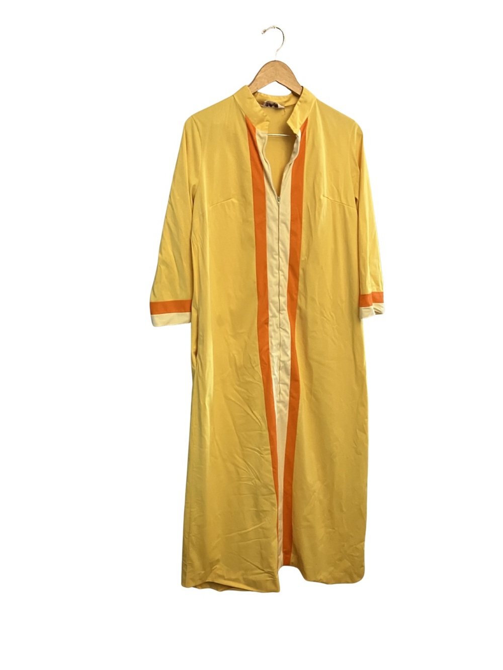 Vintage Yellow Robe with Orange Trim